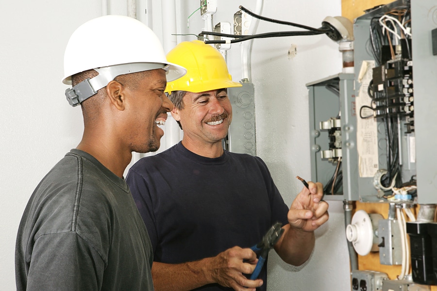electricians smiling
